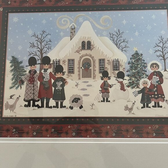 Donna Moses O Christmas Tree Limited Edition Framed Print 110/980 1986 Cottage - Picture 4 of 10